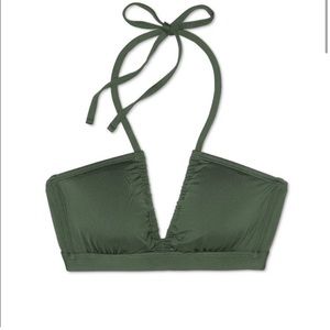 NWT Kona Sol Dark Green Bikini Top Size S